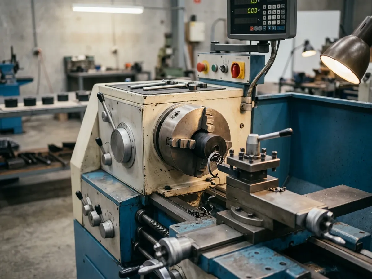 Manual lathe machining a custom cylindrical part